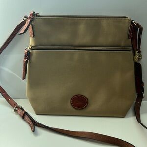 Dooney & Bourke Tan and Brown Crossbody Bag